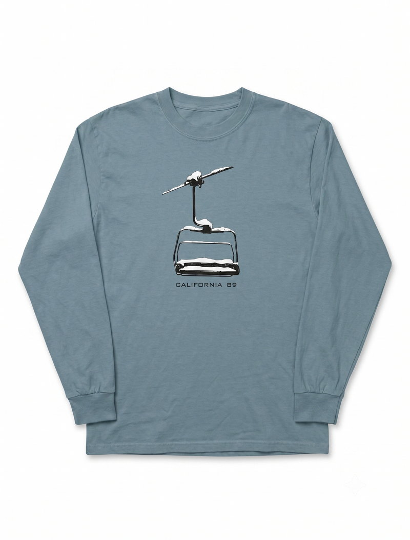Chairlift Long Sleeve Tee in Ice Blue