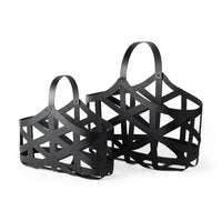 Tyrell Iron Baskets Set Of Two 23L x 11W; 18L x 8W