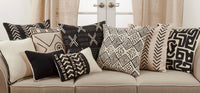 Throw Pillow with Kuba Cloth Design