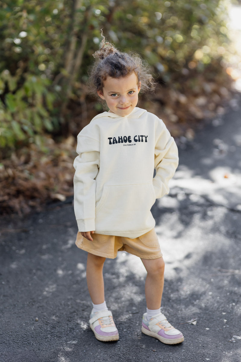Kid's Bubble Tahoe City Hooded Sweatshirt in Bone