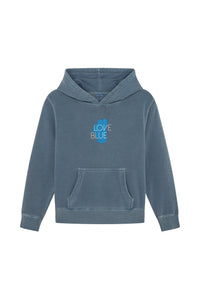 Kid's Love Blue Hooded Sweatshirt