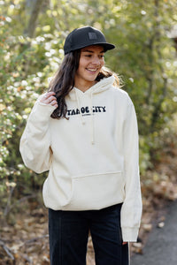 Unisex Bubble Tahoe City Hooded Sweatshirt in Bone