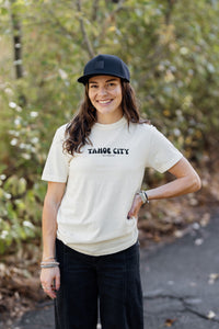 Unisex Bubble Tahoe City Short Sleeve T-Shirt in Ivory