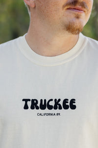 Unisex Bubble Truckee Short Sleeve T-Shirt in Ivory, graphic