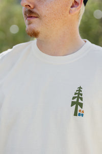 Unisex Long Sleeve CA89 Blocks in Ivory, chest logo