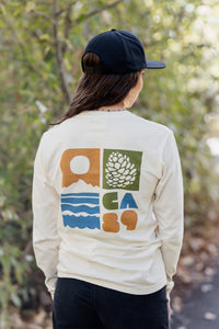 Unisex Long Sleeve CA89 Blocks in Ivory, back print