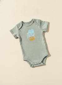 Baby Short Sleeve Love Blue Onesie