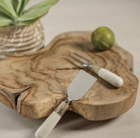 Marble and Wood Cheese Tool Set of 4