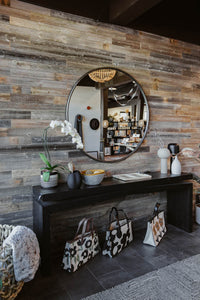 Piper Round Black Metal Frame Mirror 47 Inch | California 89