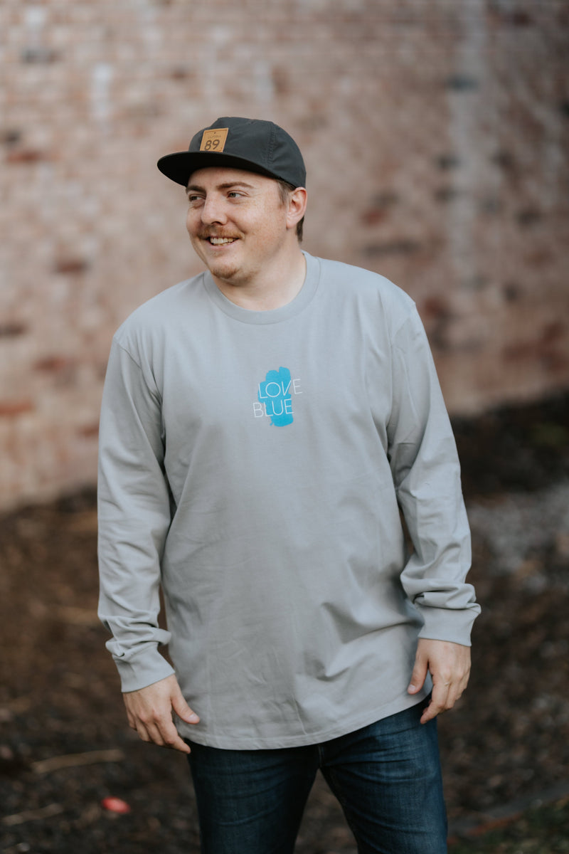 Men's Long Sleeve Love Blue T-Shirt