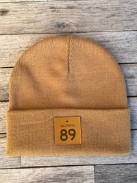 Leather Patch Cuffed Beanie | California 89