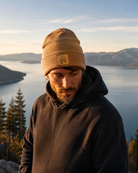 Leather Patch Cuffed Beanie | California 89