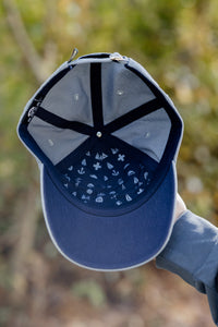 CA89 Tahoe City Dad Hat in Mountain Spring, inside lining