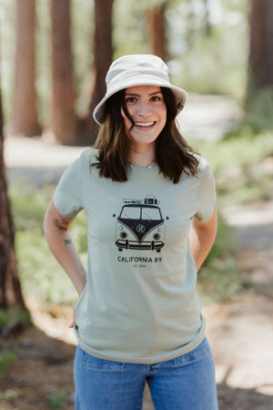 Women's Short Sleeve VW Bus T-shirt | California 89