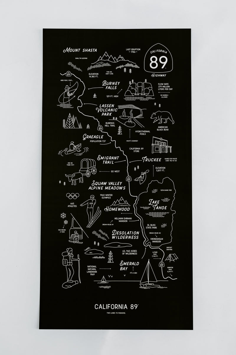 CA89 Road Map Poster