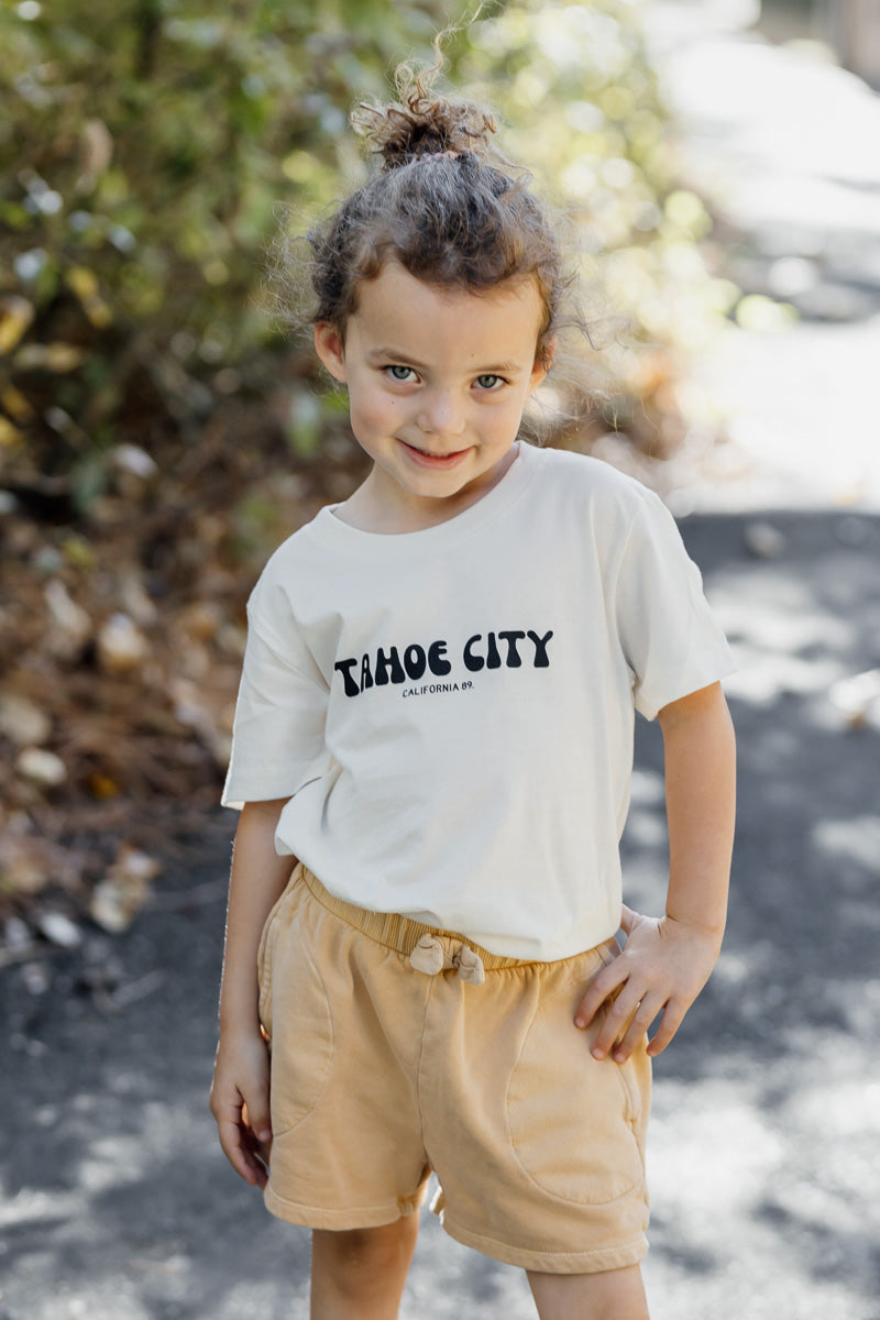 Kid's Bubble Tahoe City Short Sleeve T-Shirt in Vintage White