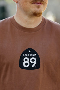 Men's Short Sleeve T-Shirt 89 Shield in Cocoa, shield graphic