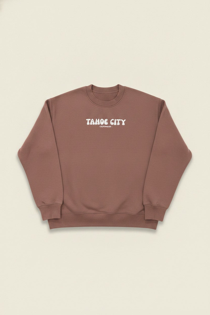 Tahoe City Bubble Crewneck in Chestnut