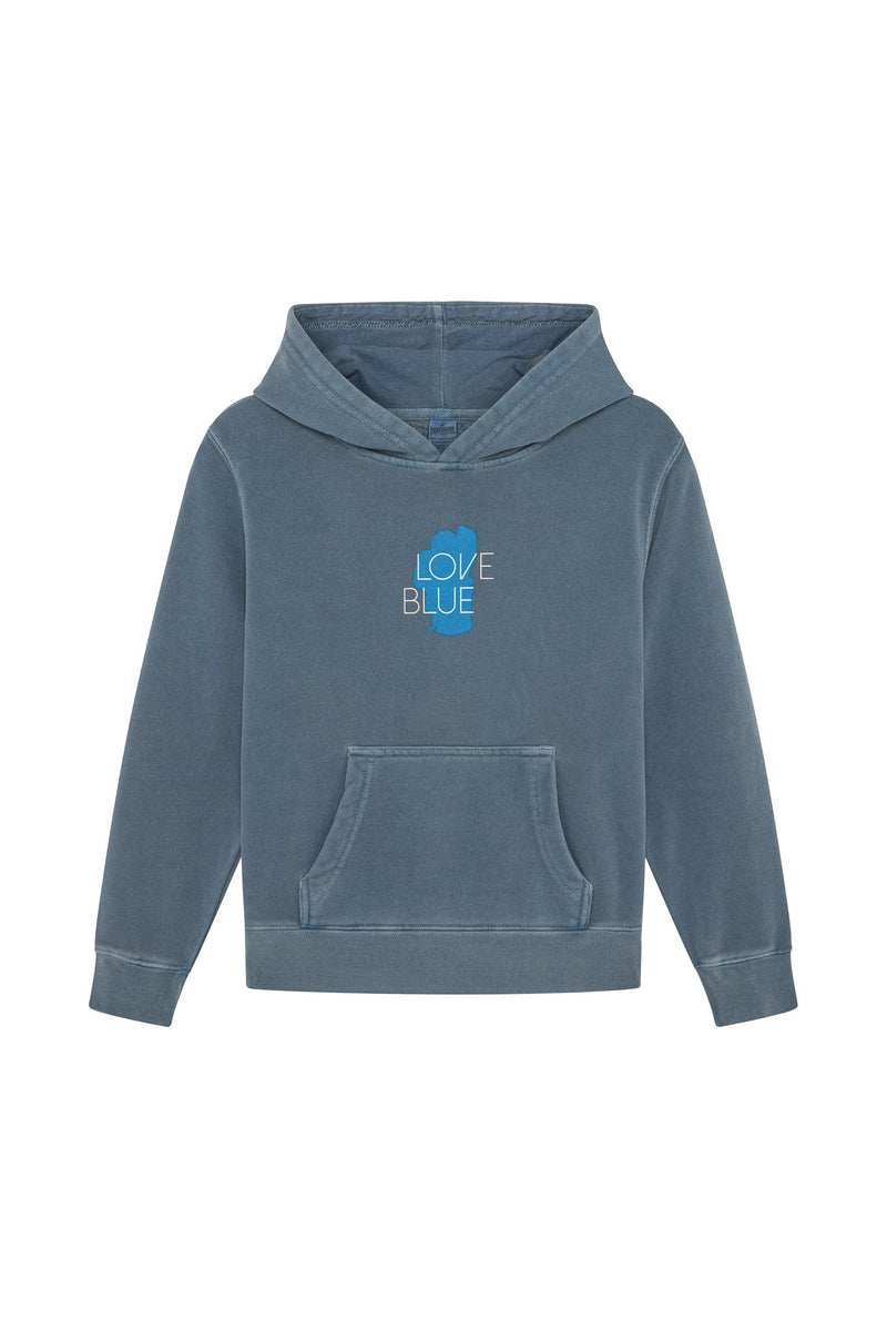 Kid's Love Blue Hooded Sweatshirt