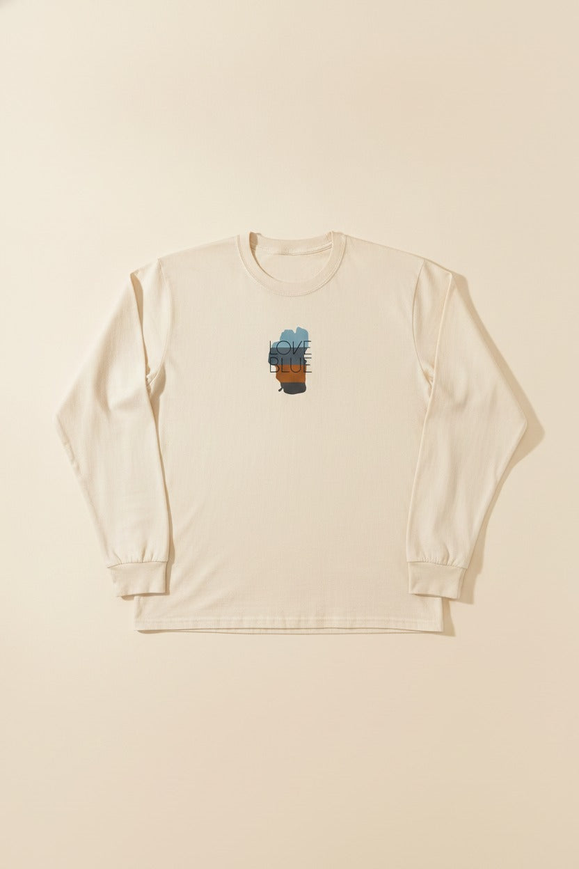 Unisex Love Blue Long Sleeve Tee | California 89