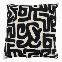 Throw Pillow with Kuba Cloth Design