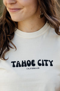Unisex Bubble Tahoe City Short Sleeve T-Shirt in Ivory, graphic