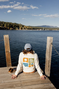 Unisex Long Sleeve CA89 Blocks in Ivory, back print