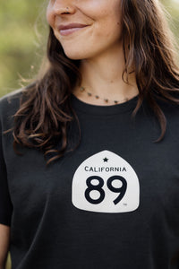 Women's Shield & Mountain Tee in Coal
