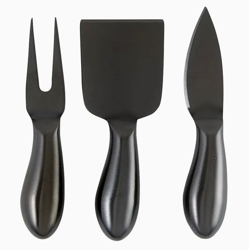 Matte Black Cheese Knives Book Box